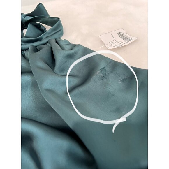 New AFTER SIX Size 14-R High-Neck Open-Back Maxi Dress With Scarf Tie *Defect* - Picture 4 of 12